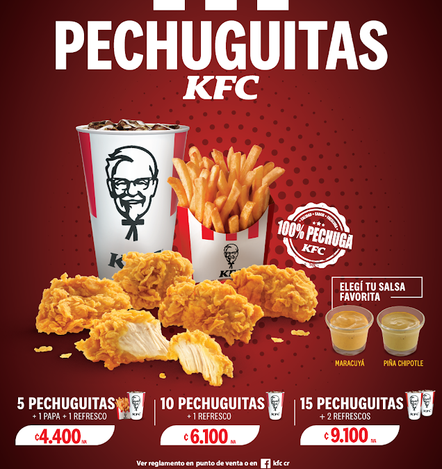 ¡Llegaron las jugosas y deliciosas Pechuguitas KFC!