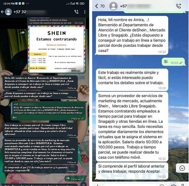 Ofertas de empleo falsas que circulan por WhatsApp