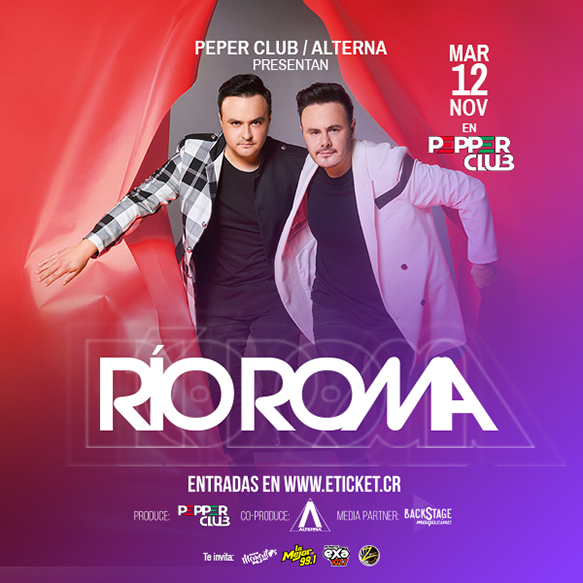 ¡Río Roma llega a Costa Rica! Concierto el 12 de noviembre en Club Pepper’s